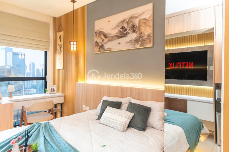 Bedroom Peaceful Studio Apartment Middle Floor with City View at The Newton 2 Ciputra Apartment