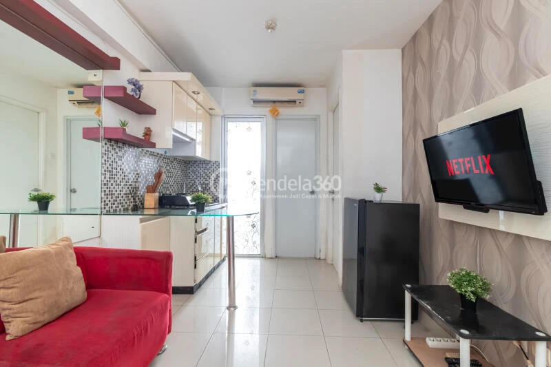 Living Room High Floor 2BR Apartment with CITY View at Bassura City Apartment