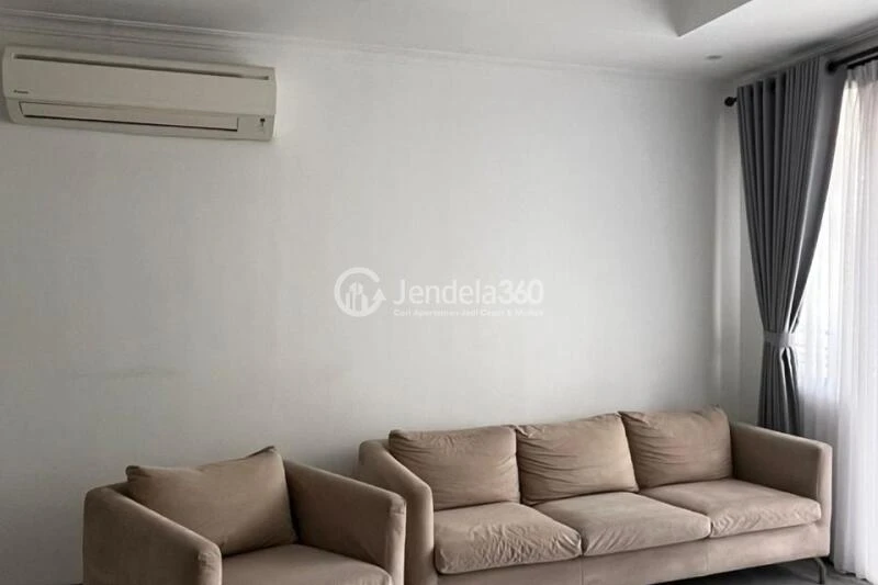Living Room Flawless 3BR Apartment Middle Floor with City View at Simprug Indah Apartment