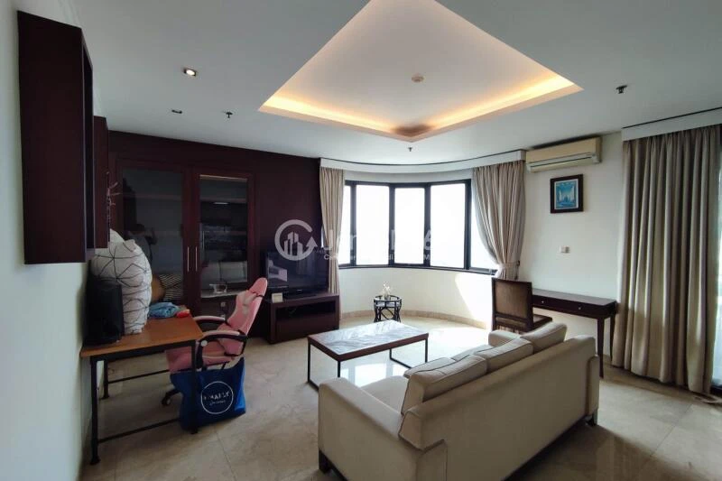 Living Room Compact 1BR Apartment at Park Royal Apartment Tower 1