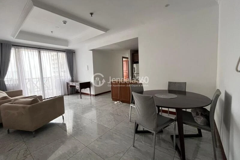 Living Room Flawless 3BR Apartment Middle Floor with City View at Simprug Indah Apartment