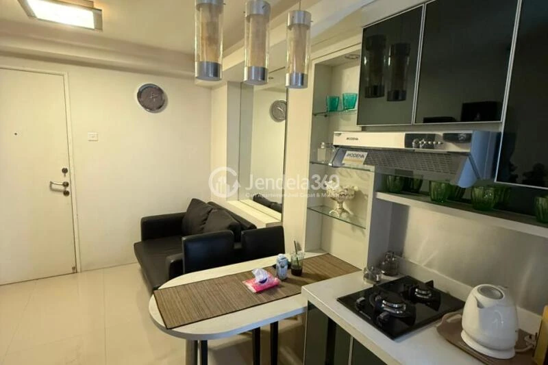 Living Room Low Floor 1BR Apartment with City View at Kalibata City Apartment
