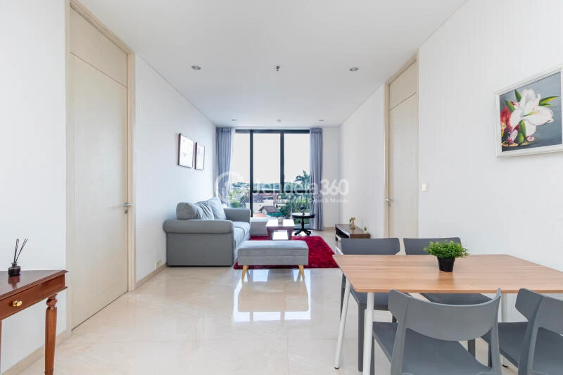 Living Room Low Floor 2BR Apartment with City View at Izzara Apartment