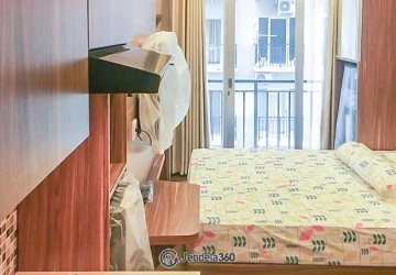 Bedroom Good Deal Studio Apartment Low Floor with Gedung View at Grand Asia Afrika Residence