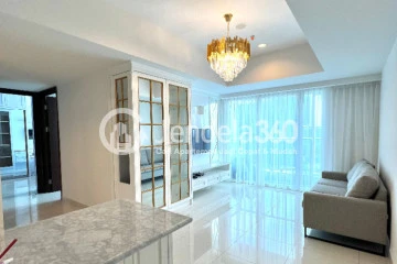 Living Room 2BR Apartment with City View at The Kensington Royal Suites