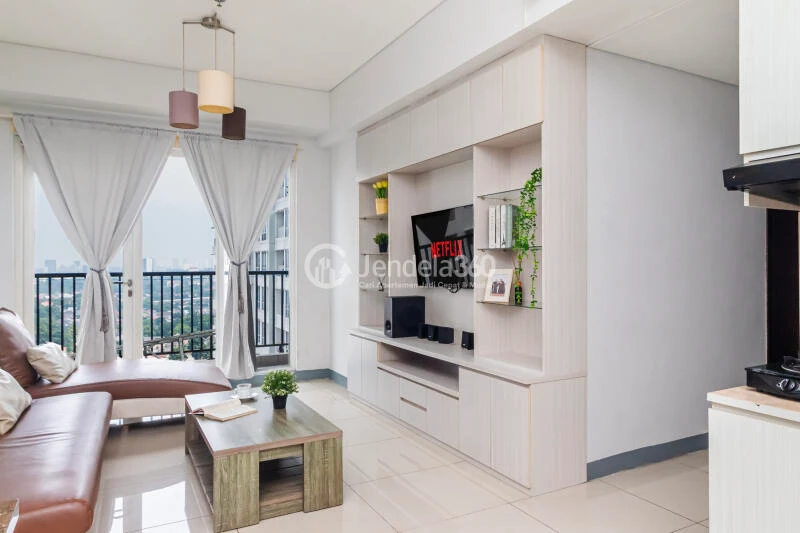 Living Room 3BR Apartment with City View at Aspen Residence Apartment