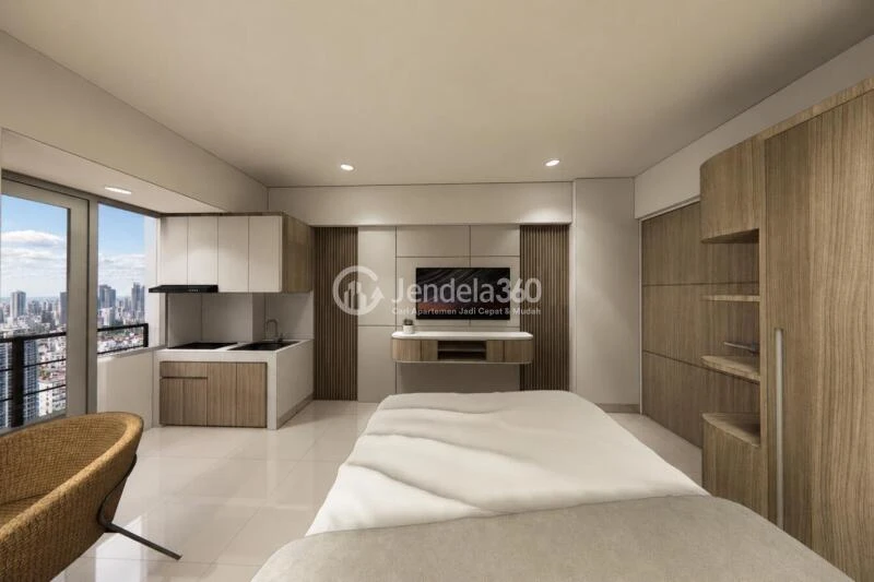 Bedroom Good Deal Studio Apartment Middle Floor with City View at Bintaro Park View