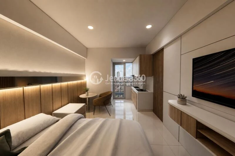 Bedroom Good Deal Studio Apartment Middle Floor with City View at Bintaro Park View