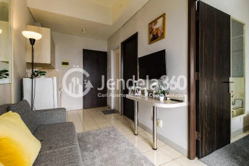 Living Room Stylish Fully Furnished 2BR Apartment with City View at Serpong Green View Apartment, Special Price!