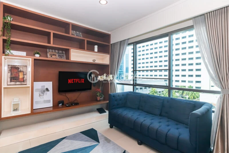 Living Room 2BR Sahid Sudirman Residence Apartment at Low Floor