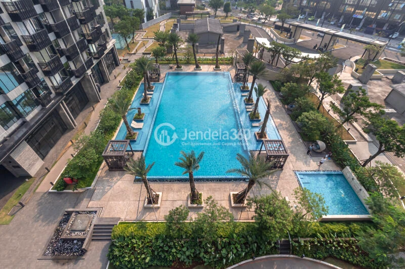 Balcony Low Floor 2BR Apartment with Pool View at Fatmawati City Center Apartment