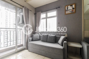 Living Room Family Friendly 2BR Apartment with City View at Serpong Green View Apartment