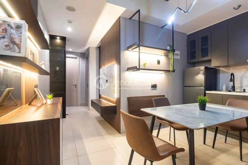 Living Room Stylish 2BR Apartment High Floor with City View at Fatmawati City Center Apartment
