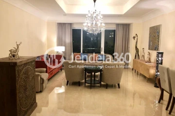Living Room Peaceful 3BR Apartment Middle Floor with  View at Pakubuwono Residence
