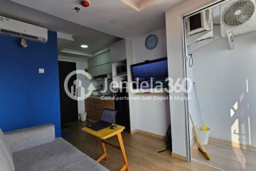 Living Room 2BR Apartment with City View at Grand Asia Afrika Residence