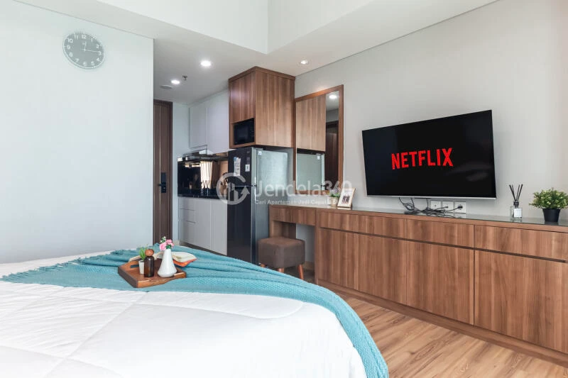 Bedroom Spacious Studio Apartment Near Universitas Pancasila at Southgate Residence
