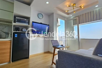 Living Room 2BR Apartment with City View at Grand Asia Afrika Residence