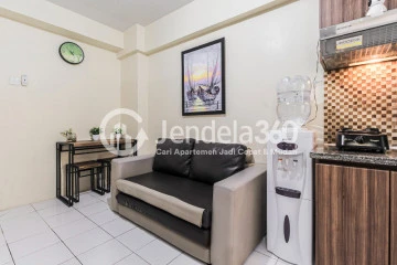 Living Room Compact and Low Budget 2BR Apartment at Kalibata City Apartment Tower Damar