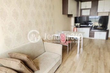 Living Room Strategic Location 1BR Apartment Middle Floor with City View at Silkwood Residence