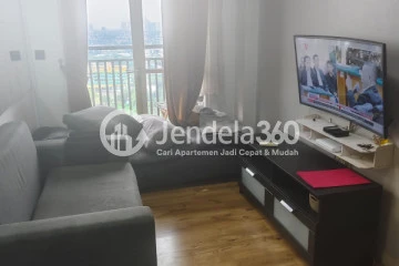 Living Room High Floor 1BR Apartment with City View at Westmark Apartment
