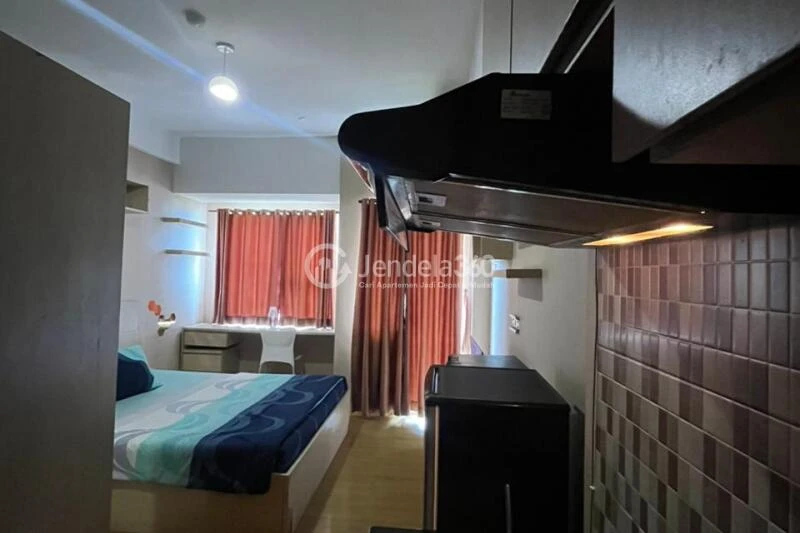 Bedroom Affordable Studio Apartment Middle Floor with  View at Margonda Residence 5