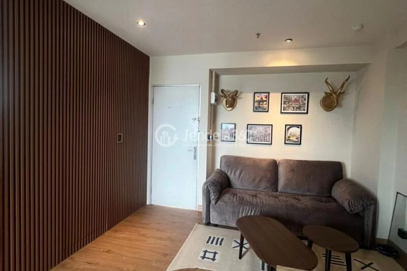 Living Room Homey Studio Apartment Middle Floor with City view View at Menteng Square Apartment