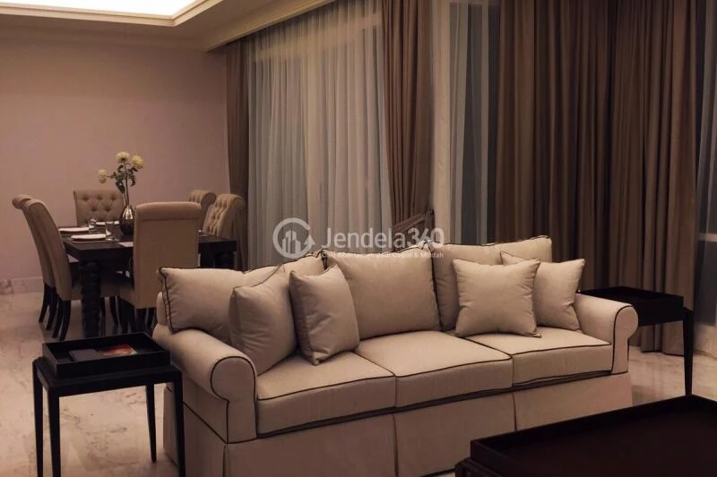Living Room Simply Look 2BR Apartment Middle Floor with City View at Botanica Apartment