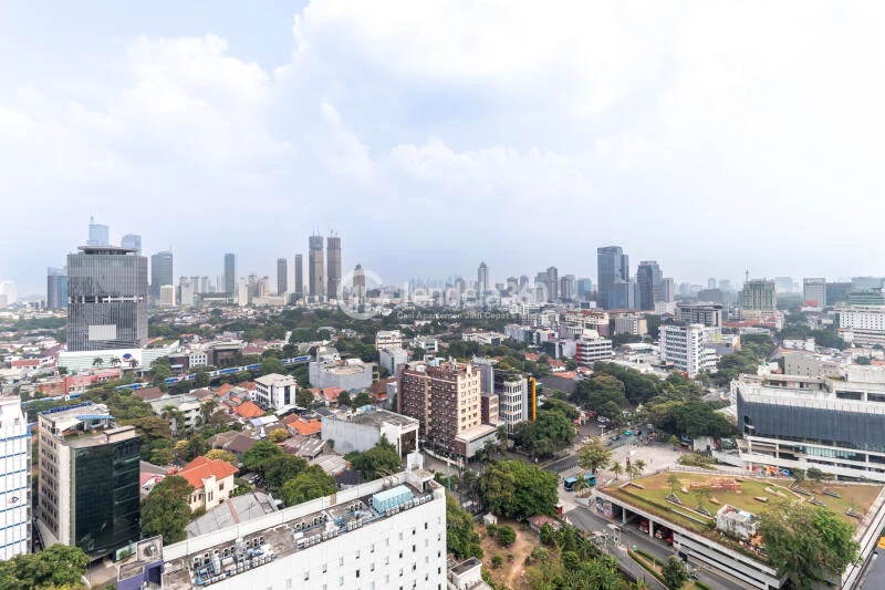 Balcony Low Floor 2BR Apartment with  View at Menteng Park