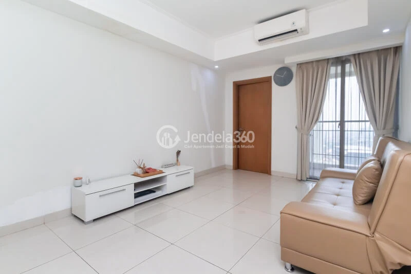 Living Room High Floor 1BR Apartment with  View at The Mansion Kemayoran Jasmine