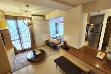Living Room Tidy 2BR Apartment High Floor with City View at Callia Apartment
