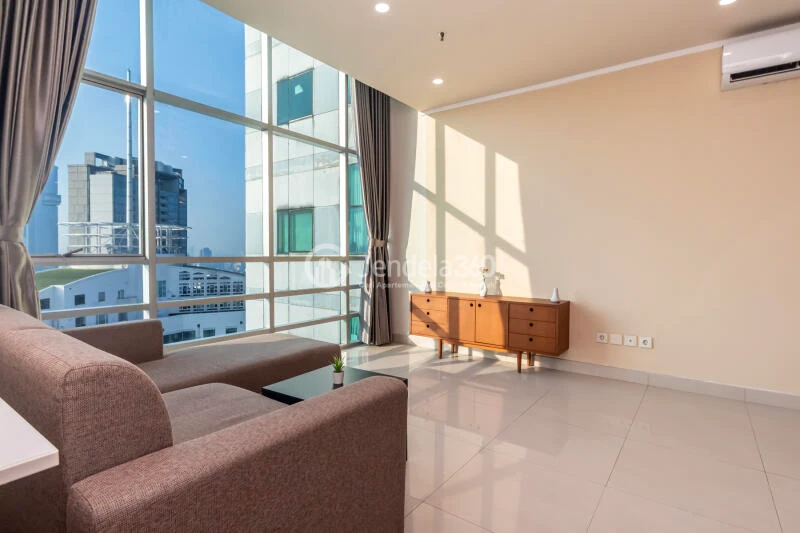 Living Room 2BR Apartment with City View at Sahid Sudirman Residence