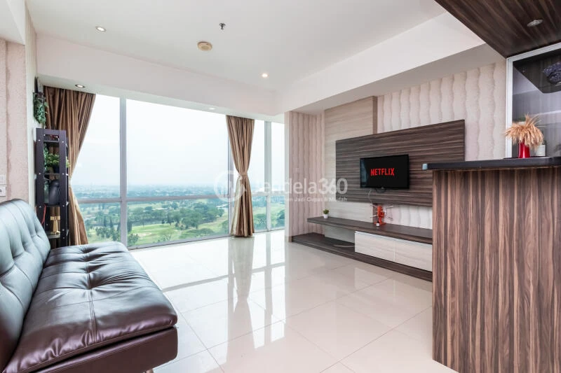 Living Room Trendy 1BR Apartment at U Residence Karawaci High Floor