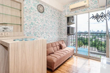 Living Room Low Floor 2BR Apartment with City View at Serpong Green View Apartment