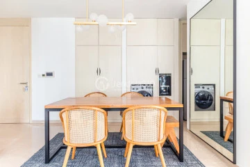 Dining Room Flawless 2BR Apartment Middle Floor with Toll Road View at Izzara Apartment