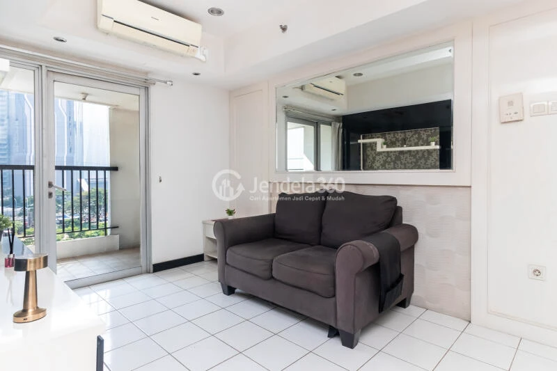Living Room Strategic Location 2BR Apartment Low Floor with City View at The Wave Apartment