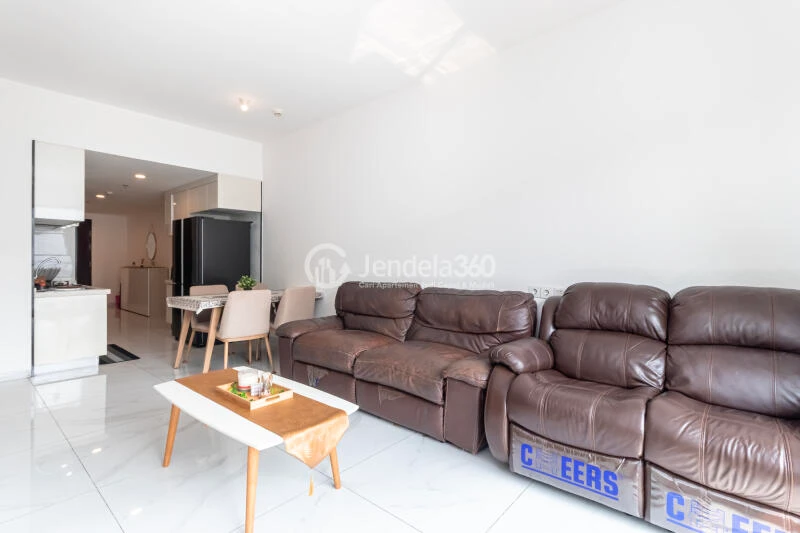 Living Room Lovely 3BR Apartment Low Floor with  View at Sky House BSD Apartment