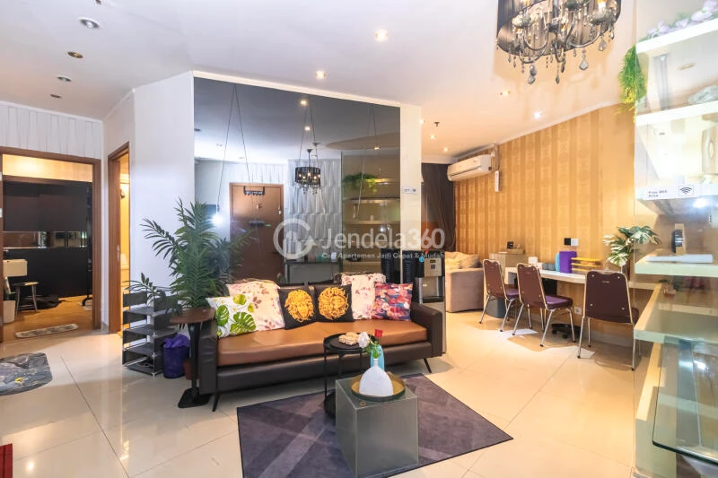 Living Room Affordable 2BR Apartment Low Floor with City View at Sahid Sudirman Residence