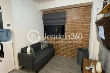 Living Room Studio Apartment with City View at Kalibata City Apartment