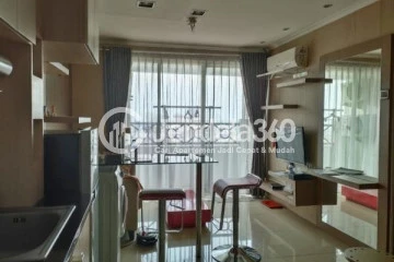 Living Room High Floor 1BR Apartment with City View at Green Central City Apartment
