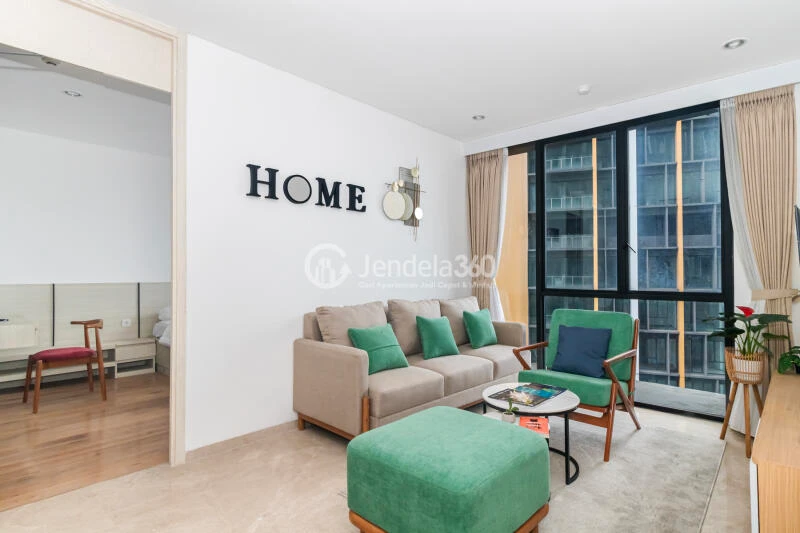 Living Room 3BR Izzara Apartment at Tower North