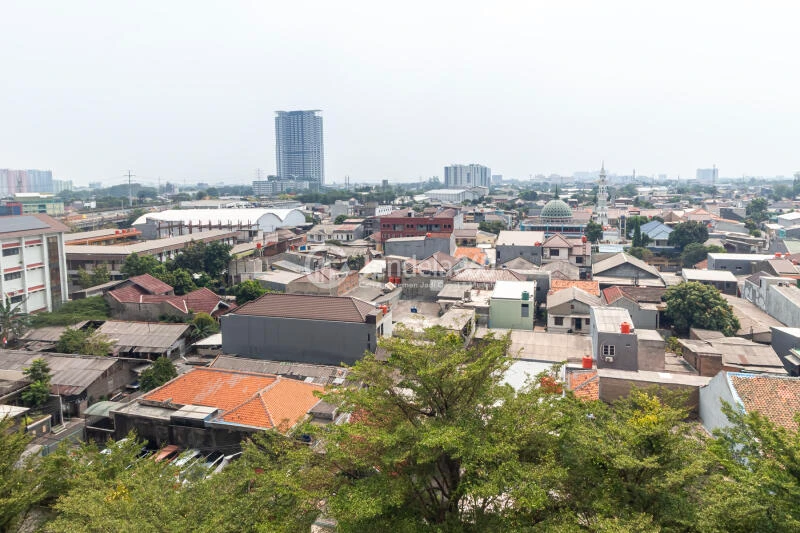 Balcony Low Floor Studio Apartment with city View at Puri Orchard Apartment