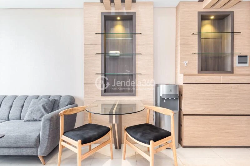 Dining Room Relaxed 3BR Apartment Low Floor with City View at Taman Anggrek Residence