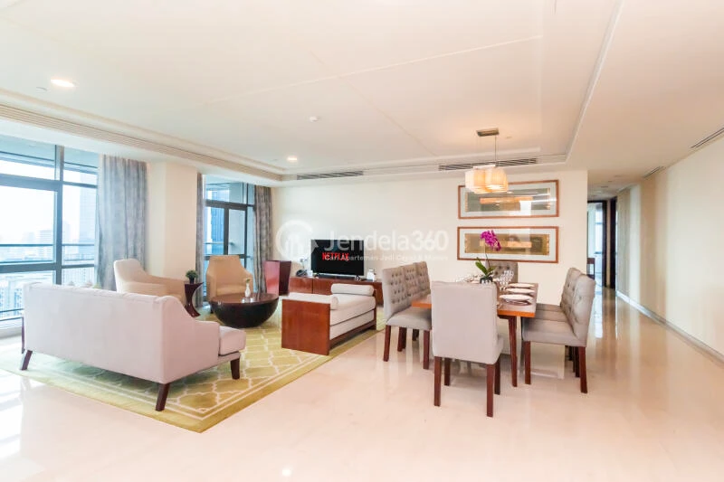 Living Room Lovely 3BR Apartment at Shangri-La Residence Tower -