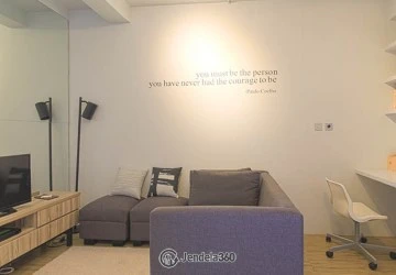Living Room Menteng Square Apartment 1BR View Thamrin
