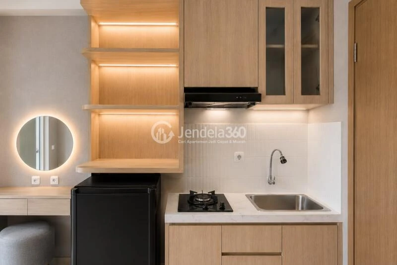 Kitchen Stylish Studio Apartment at Podomoro Golf View Apartment Tower Cordia