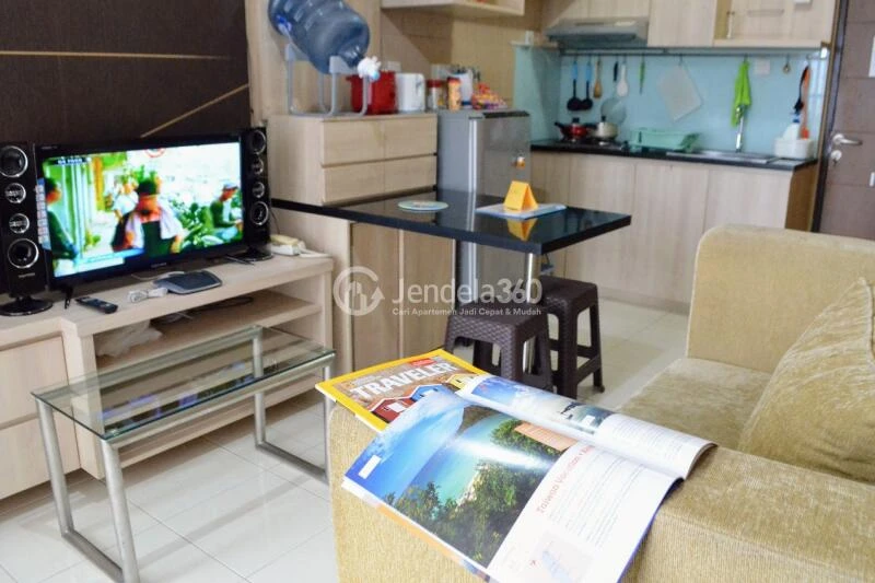 Living Room Restful 1BR Apartment at Salemba Residence Tower B