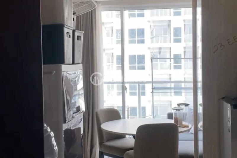 Living Room Excellent 2BR Apartment High Floor with City View at Green Sedayu Apartment