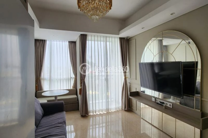 Living Room 1BR Apartment with City view View at Arandra Residence