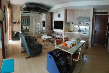 Living Room 2BR Apartment with City View at Casablanca Mansion