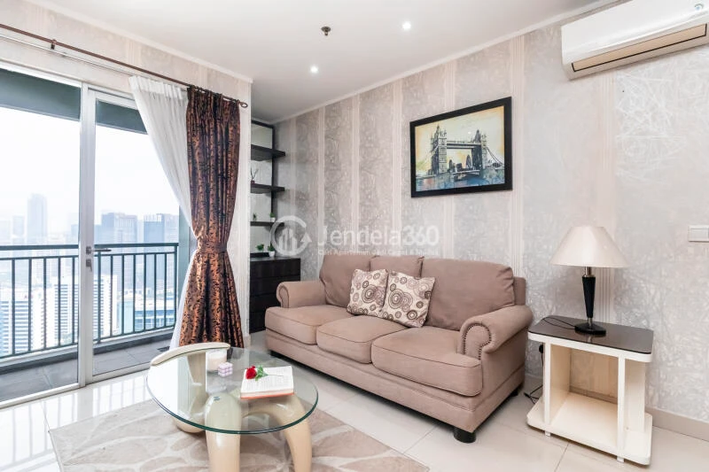 Living Room 2BR Apartment with City View at Sahid Sudirman Residence